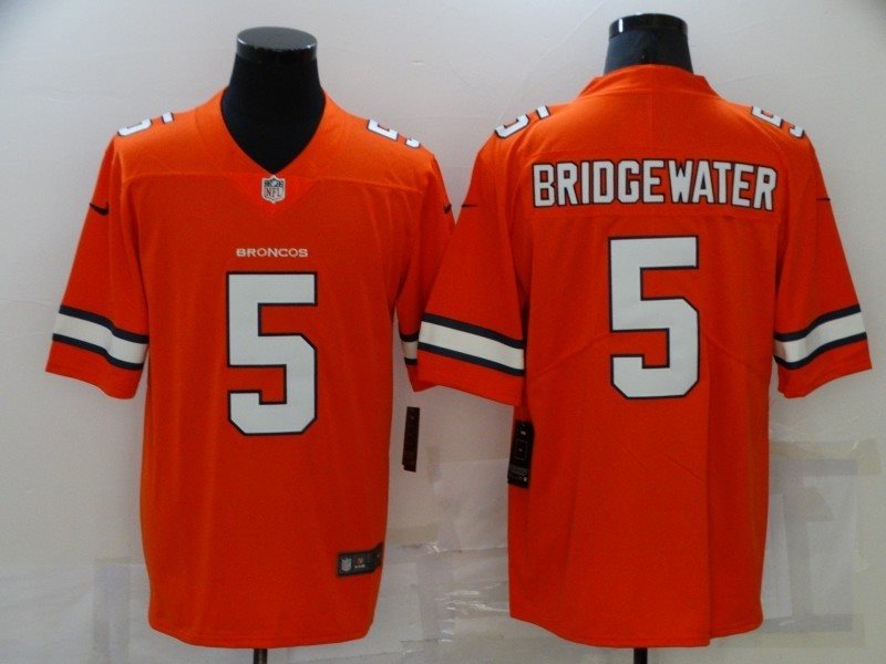 Nike Broncos 5 Bridgewater Orange Color Rush Limited Men Jersey