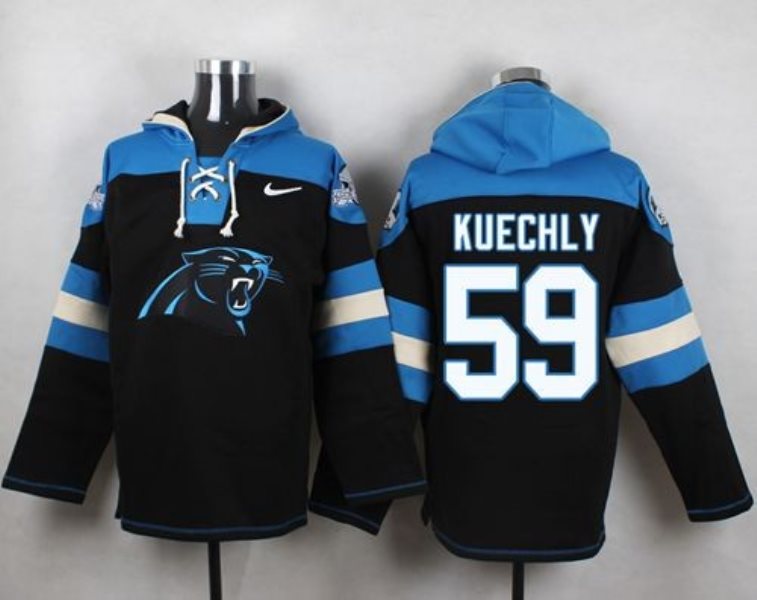 Nike Panthers 59 Luke Kuechly Black Player Pullover NFL Sweatshirt Hoodie