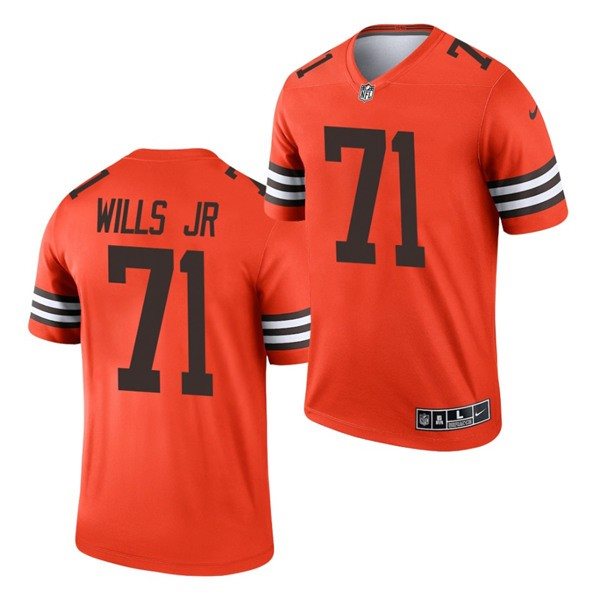 Nike Browns 71 Jedrick Wills Jr. Orange Inverted Legend Limited Men Jersey