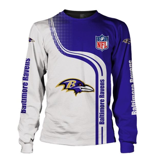 NFL Baltimore Ravens 3D Print Long Sleeve T-shirt