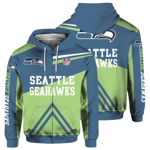 NFL Seattle Seahawks Rugby Fan 3D Flight Suit Spring Trainer Hoodie Sweatshirt