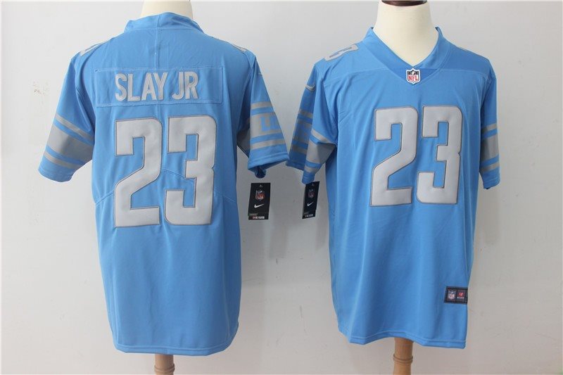 Nike NFL Lions 23 Darius Slay JR Blue Vapor Untouchable Limited Men Jersey