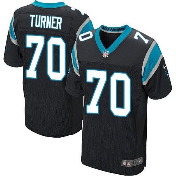 Nike Panthers 70 Trai Turner Black Team Color Mens Stitched NFL Elite Jersey