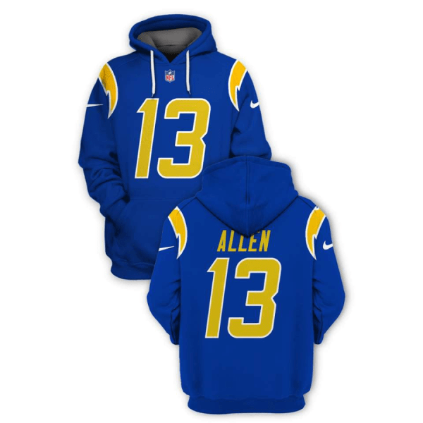 NFL Chargers 13 Keenan Allen Royal 2021 Stitched New Hoodie