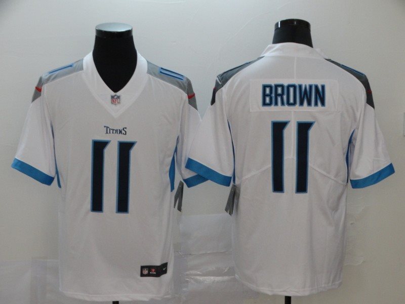 Nike Titans 11 A.J. Brown White New Vapor Untouchable Limited Men Jersey