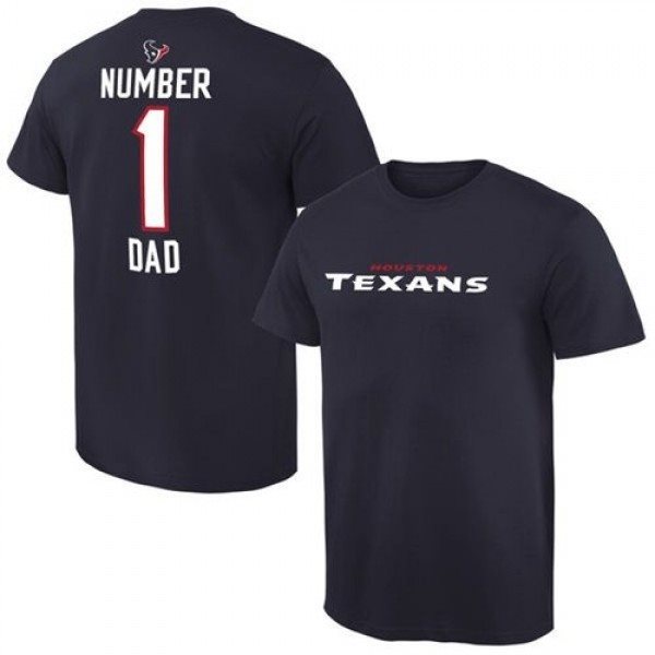 NFL Houston Texans Pro Line Number 1 Dad T-Shirt Navy Blue