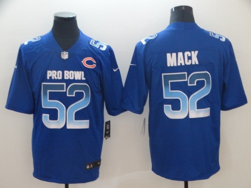 Nike NFC Bears 52 Khalil Mack Royal 2019 Pro Bowl Game Men Jersey