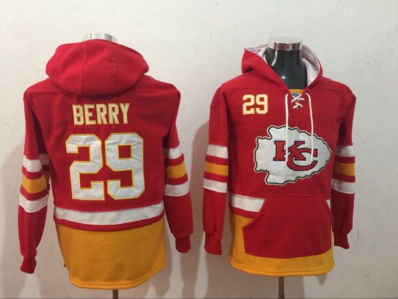 Kansas City Chiefs 29 Eric Berry Red All Stitched Hooded Men Sweatshirt