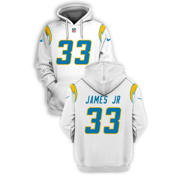 NFL Chargers 33 Derwin James White 2021 Stitched New Hoodie
