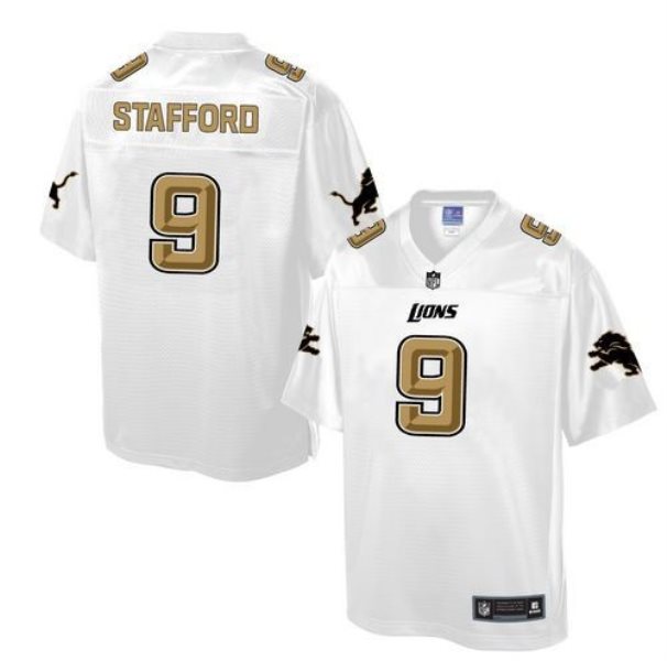 Nike Lions 9 Matthew Stafford White Men NFL Pro Line Fashion Elite Jersey