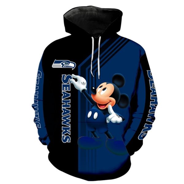 NFL Seattle Seahawks Disney Mickey Mouse Pullover Hoodies