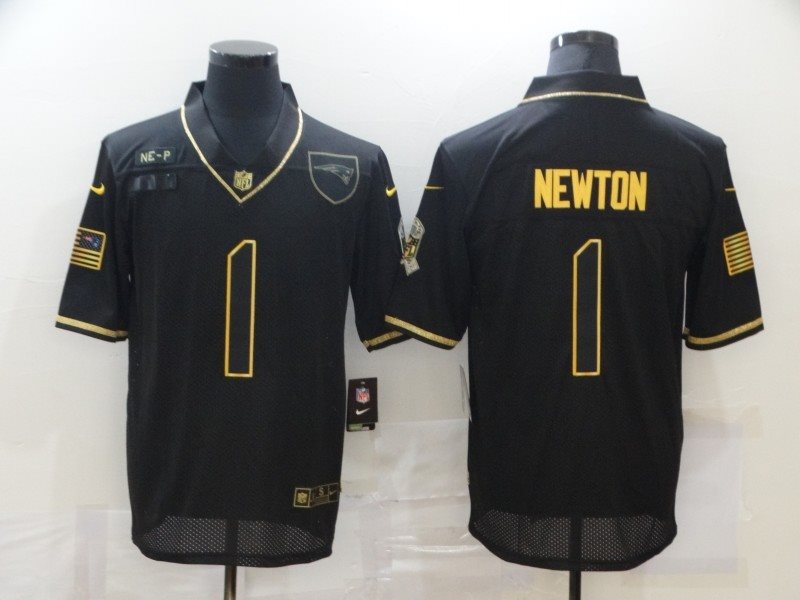 Nike Patriots 1 Cam Newton 2020 Black Salute To Service Limited Men Jersey