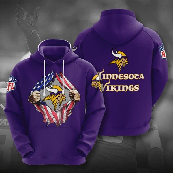 NFL Minnesota Vikings Purple 3D Trending T-Shirt Hoodie