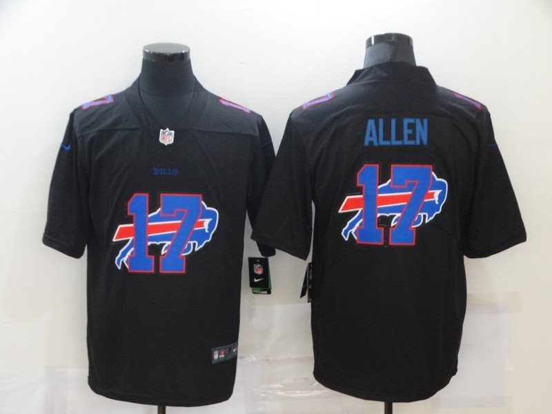 Nike Bills 17 Josh Allen Black Shadow Logo Limited Men Jersey