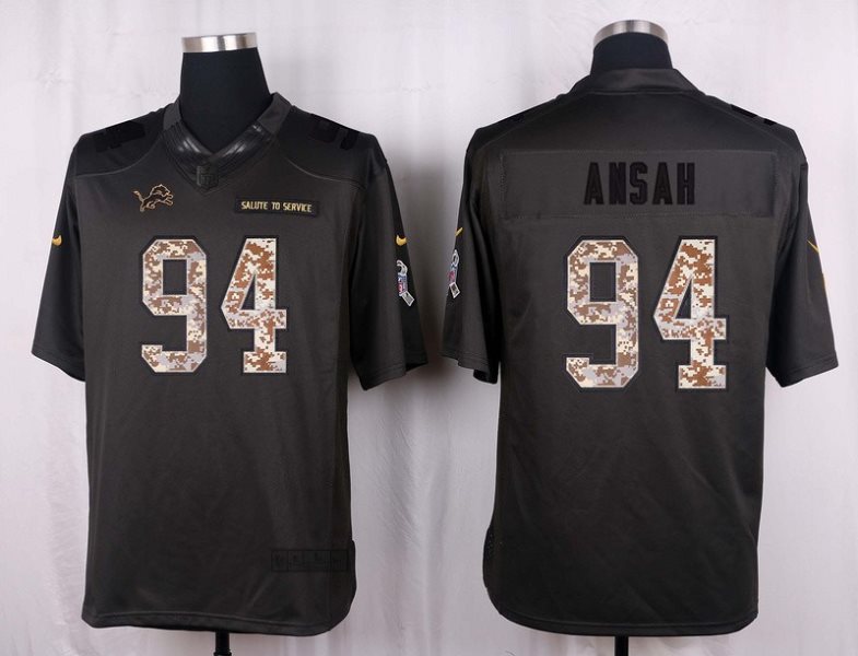 Nike NFL Lions 94 Ezekiel Ansah Anthracite 2016 Salute to Service Limited Jersey