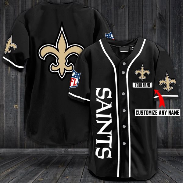 NFL New Orleans Saints Baseball Customized Jersey