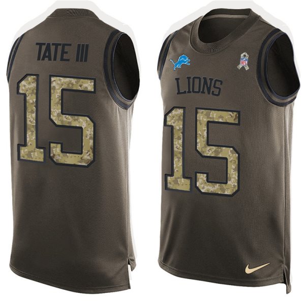 Nike Lions 15 Golden Tate III Olive Green Salute To Service Tank Top