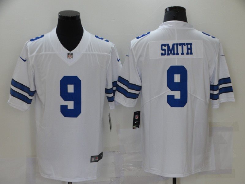 Nike Cowboys 9 Smith White Vapor Untouchable Limited Men Jersey