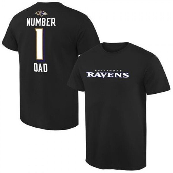 NFL Baltimore Ravens Pro Line Number 1 Dad T-Shirt Black