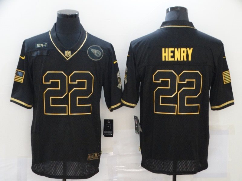 Nike Titans 22 Derrick Henry 2020 Black Salute To Service Limited Men Jersey