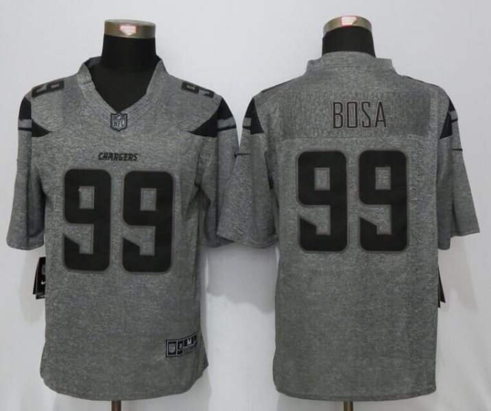 Nike Chargers 99 Joey Bosa Gray Men NFL Limited Gridiron Gray Jersey