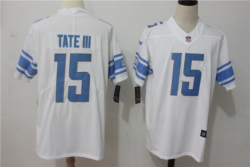 Nike NFL Lions 15 Golden Tate III White Vapor Untouchable Limited Men Jersey