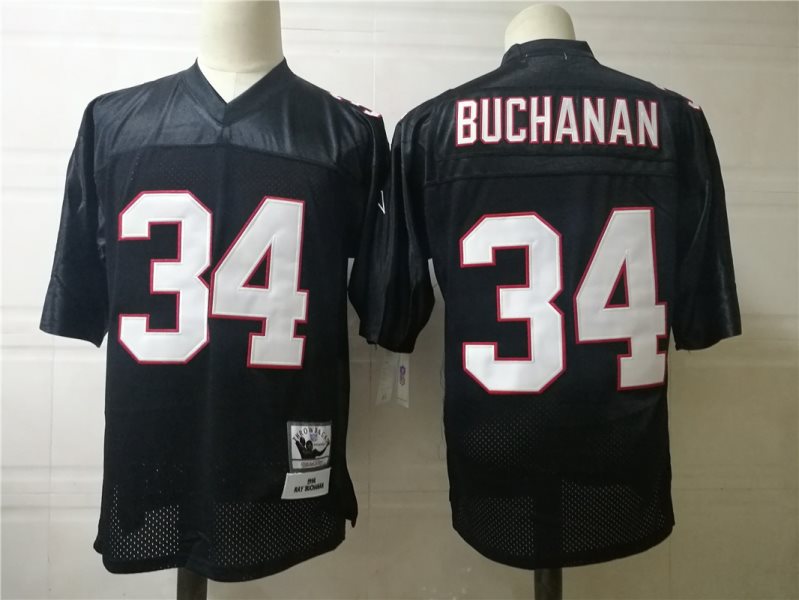 NFL Falcons 34 RAY Buchanan Black Throwback Men Jersey