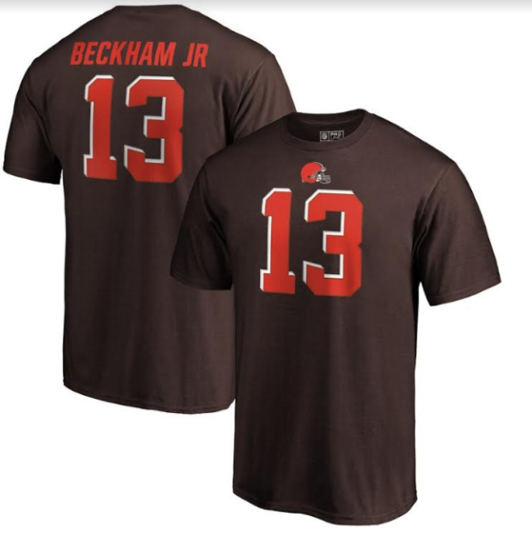 Nike Browns 13 Odell Beckham Jr. Brown T Shirt
