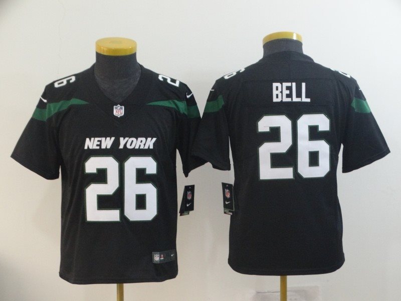 Nike Jets 26 Le'Veon Bell Black New 2019 Vapor Untouchable Limited Youth Jersey