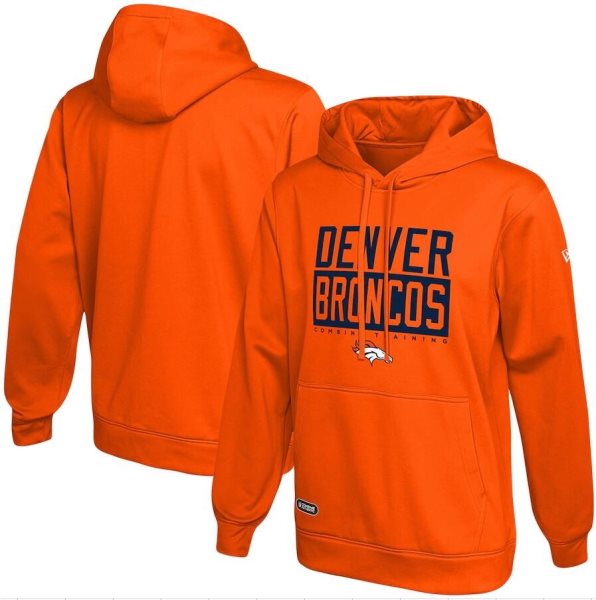 NFL Denver Broncos New Era Orange School of Hard Knocks Pullover Hoodie
