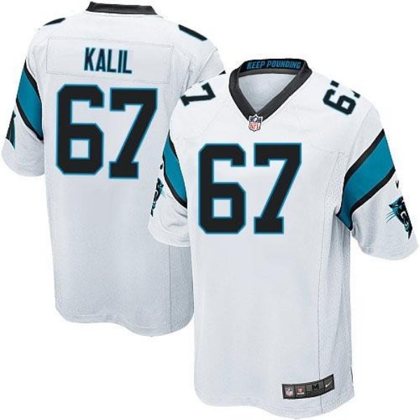 Nike Panthers 67 Ryan Kalil White Youth Stitched NFL Elite Jersey