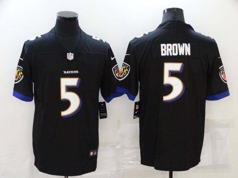Nike Ravens 5 Brown Black Vapor Untouchable Limited Men Jersey