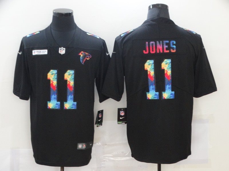 Nike Falcons 11 Julio Jones Rainbow Black Limited Men Jersey