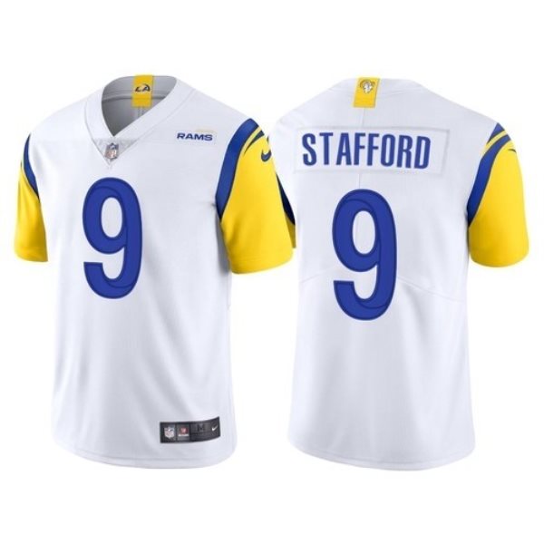 Nike Rams 9 Matthew Stafford 2021 White Vapor Untouchable Limited Men Jersey