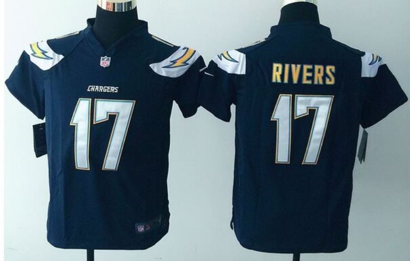 Nike NFL Chargers 17 Philip Rivers Navy Blue Youth Jersey
