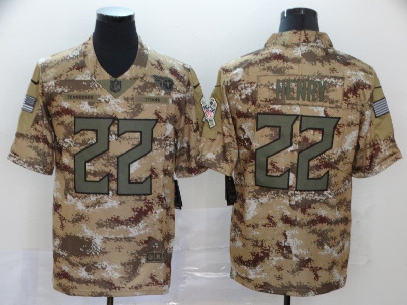 Nike Titans 22 Derrick Henry 2018 Camo Salute to Service Limited Men Jersey