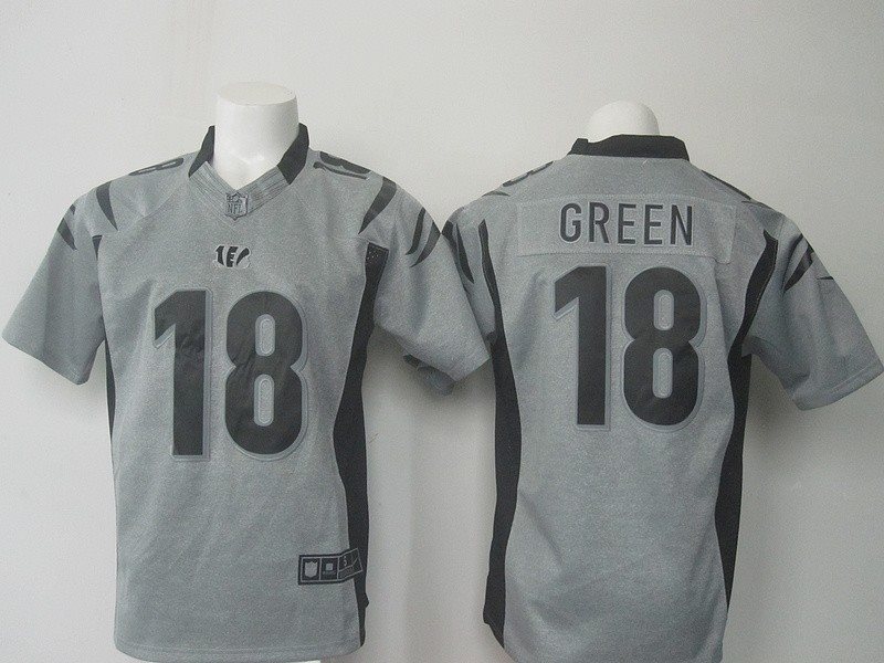 Nike NFL Bengals 18 A. J. Green Gridiron Gray II Men Limited Jersey