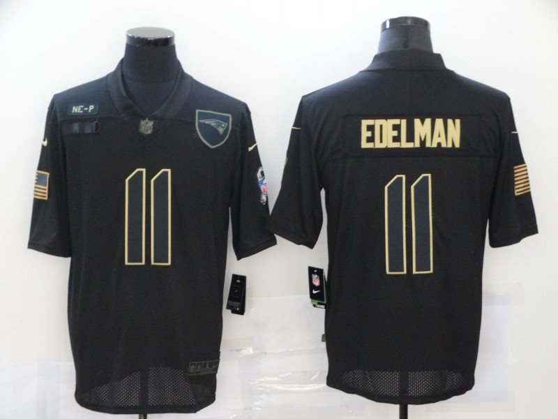 Nike Patriots 11 Julian Edelman 2020 Black Salute To Service Limited Men Jersey
