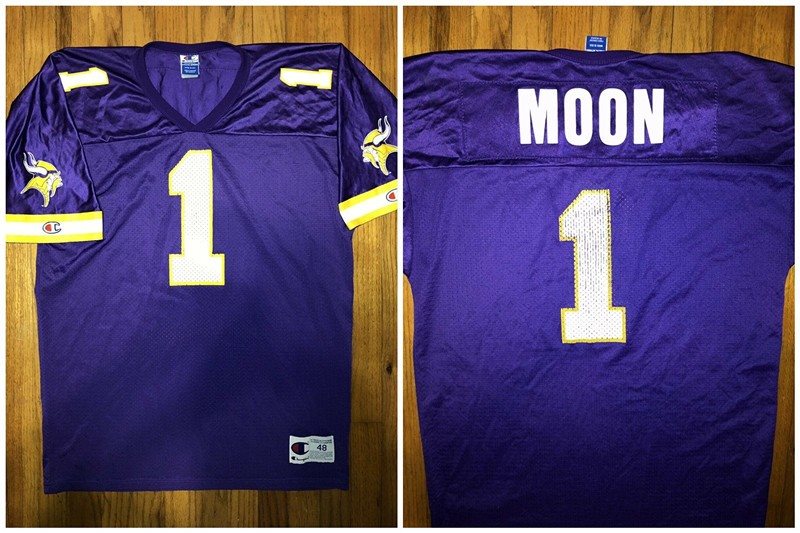 NFL Vikings 1 Warren Moon Purple Throwback Men Jersey