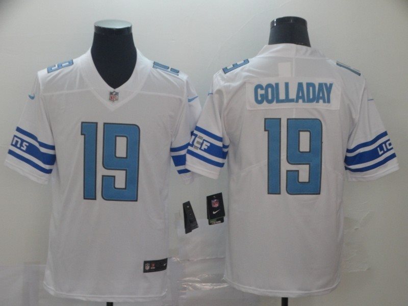 Nike Lions 19 Kenny Golladay White Vapor Untouchable Limited Men Jersey