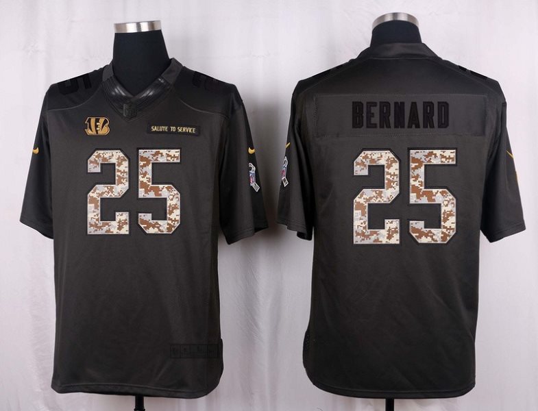 Nike NFL Bengals 25 Giovani Bernard Anthracite 2016 Salute to Service Limited Jersey