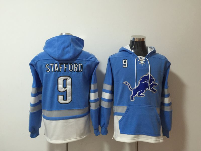 Nike Lions 9 Matthew Stafford Blue Sweatshirt Hoodie