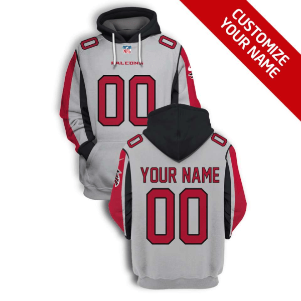 NFL Falcons Customized Grey 2021 Stitched New Hoodie