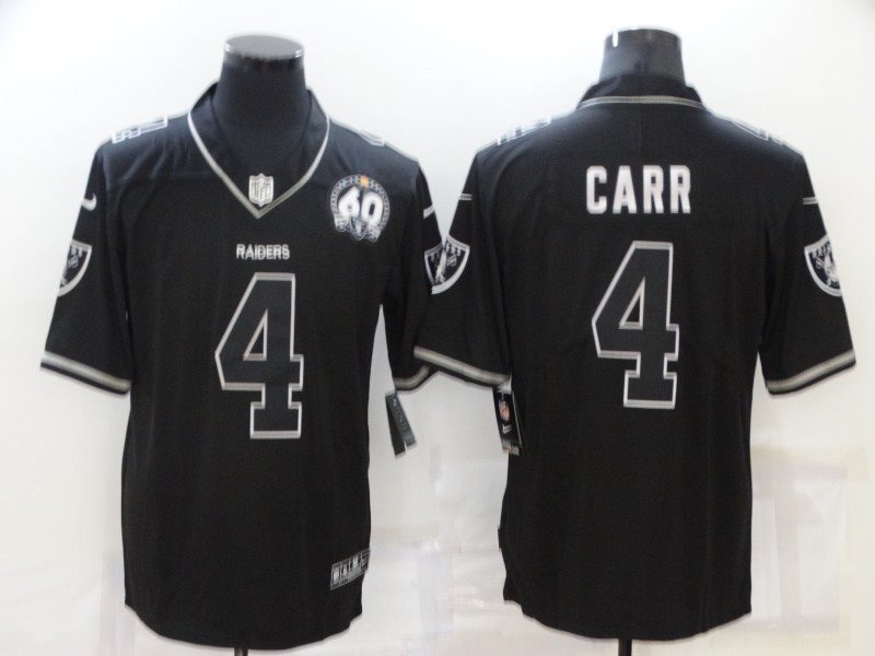 NFL Raiders 4 Carr Black Shadow 60th Vapor Limited Men Jersey