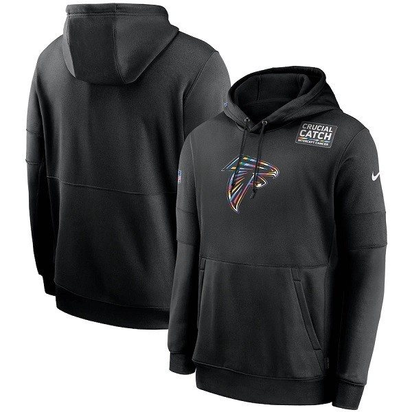 NFL Atlanta Falcons 2020 Black Crucial Catch Sideline Performance Pullover Hoodie