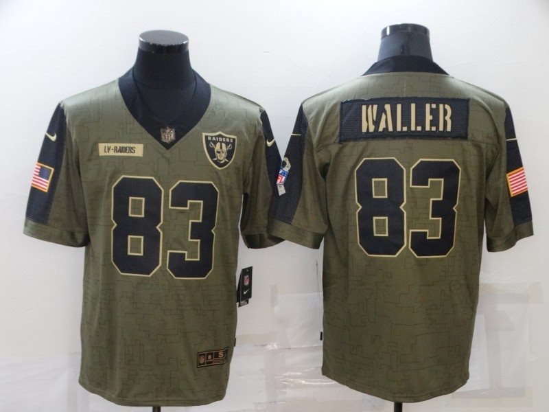 Nike Las Vegas Raiders 83 Darren Waller 2021 Olive Salute To Service Limited Men Jersey