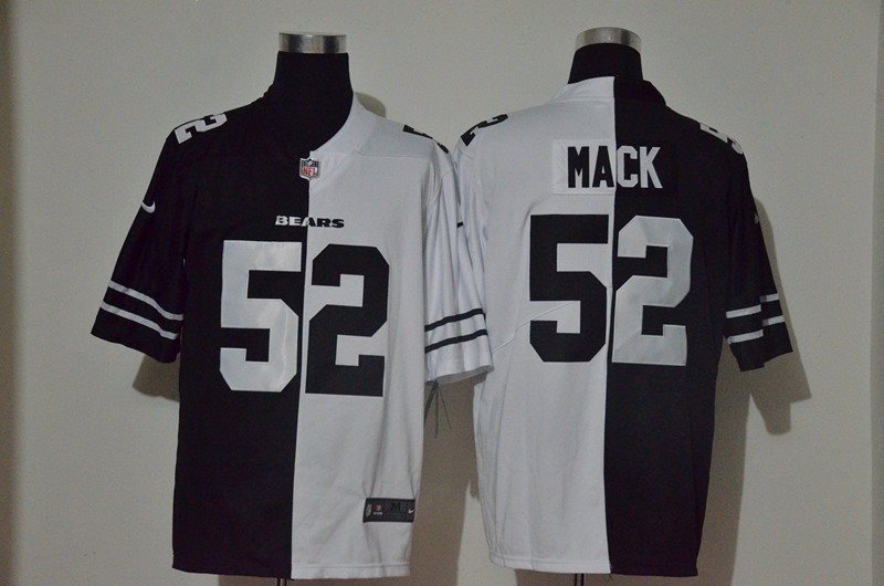 Nike Bears 52 Khalil Mack Black And White Split Vapor Limited Men Jersey