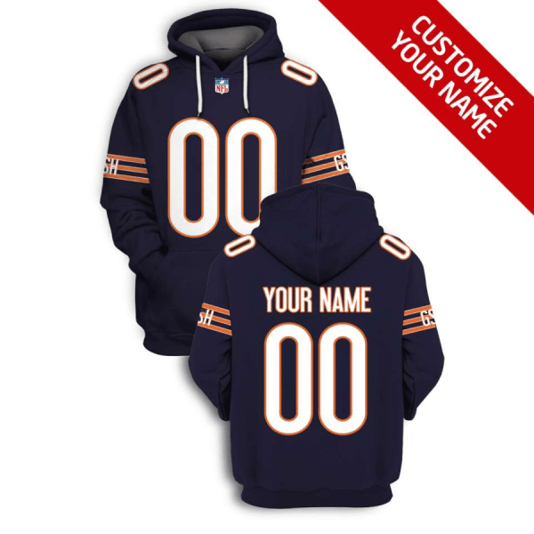 NFL Bears Customized Blue 2021 Stitched New Hoodie