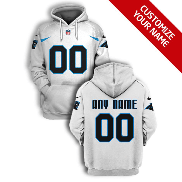 NFL Panthers Customized All White 2021 Stitched New Hoodie