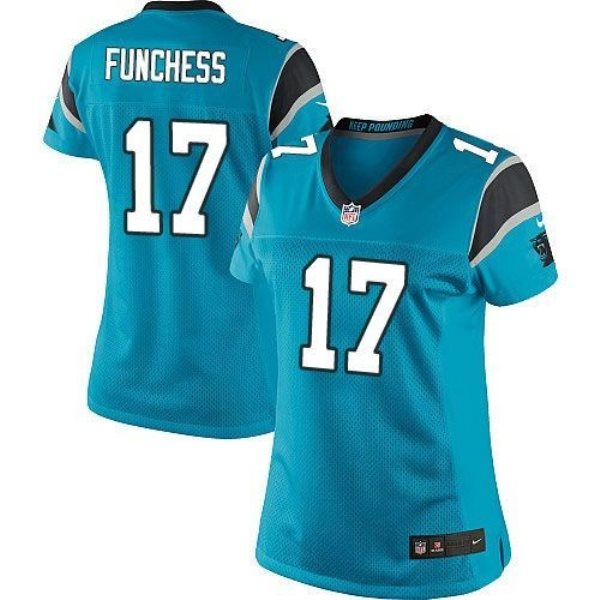 Nike Panthers 17 Devin Funchess Blue Alternate Women Stitched NFL Elite Jersey